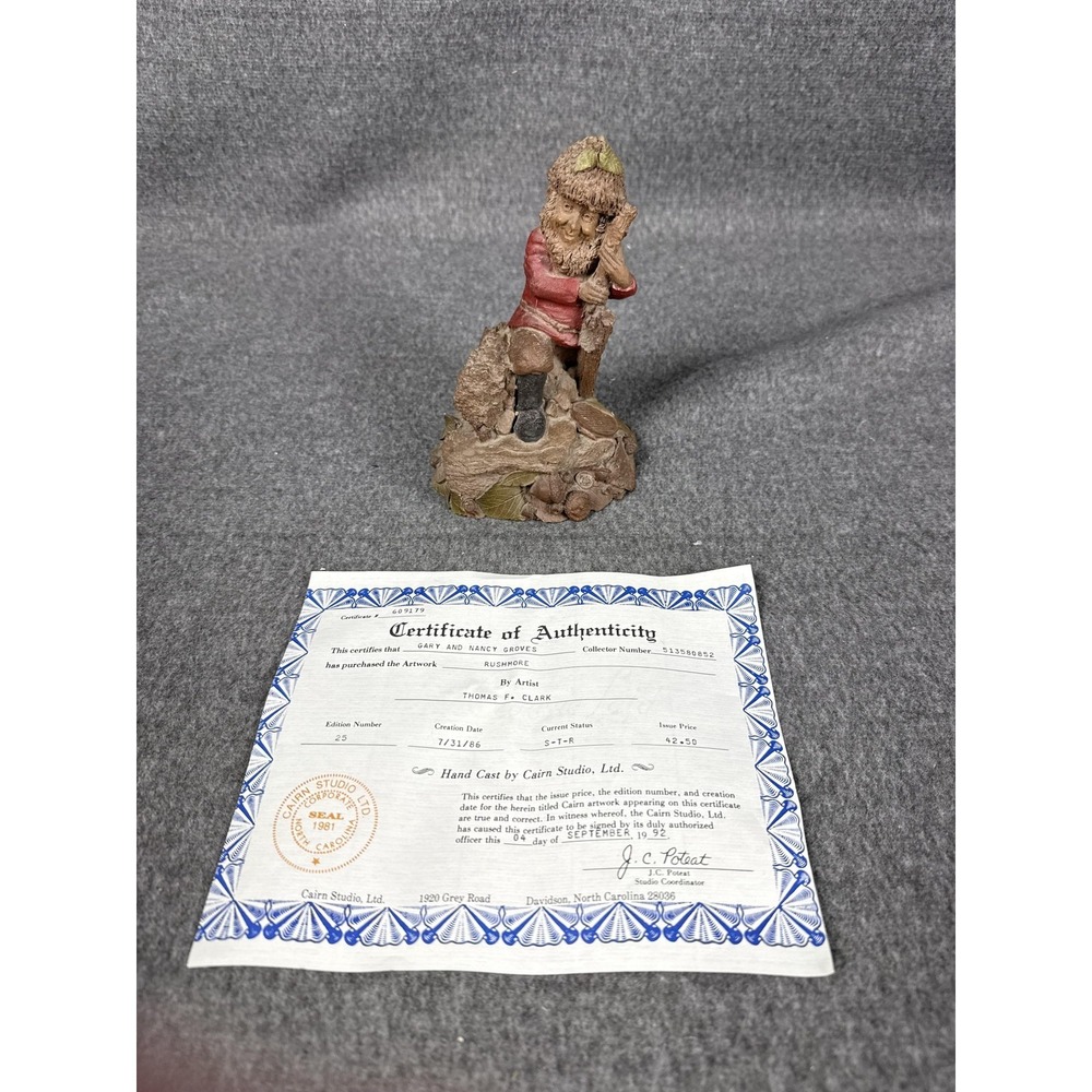 Vintage Tom Clark Rushmore Gnome Figurine Cairn Studio 1986 With COA Statue USA